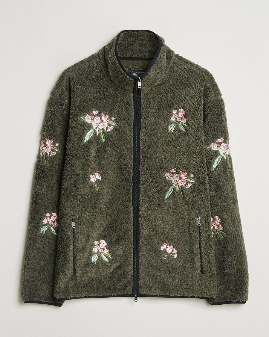 Hombres | Jerséis y prendas de punto | Woolrich | Sherpa Fleece Full Zip by Todd Snyder Green