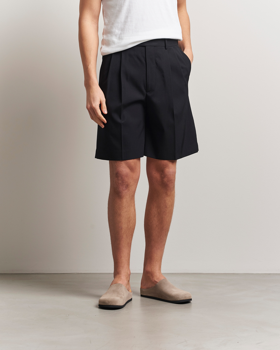 Hombres | Pantalones cortos | Auralee | Light Wool Gabardine Shorts Black