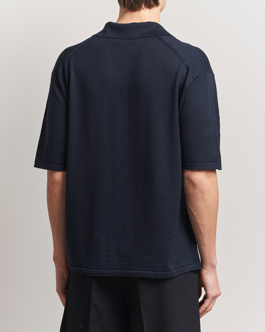 Hombres | Jerséis y prendas de punto | Auralee | Wool Knit Polo Navy