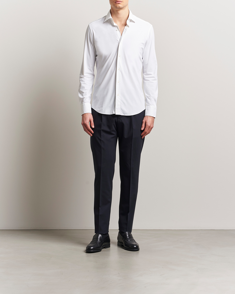 Hombres | Camisas | Grigio | Jersey Stretch Shirt White