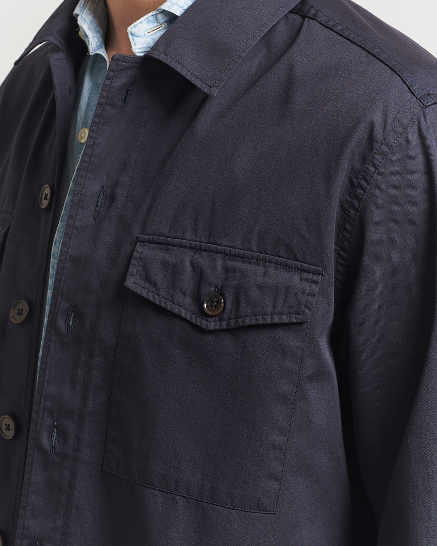 Hombres | Camisas | Grigio | Cotton Overshirt Navy