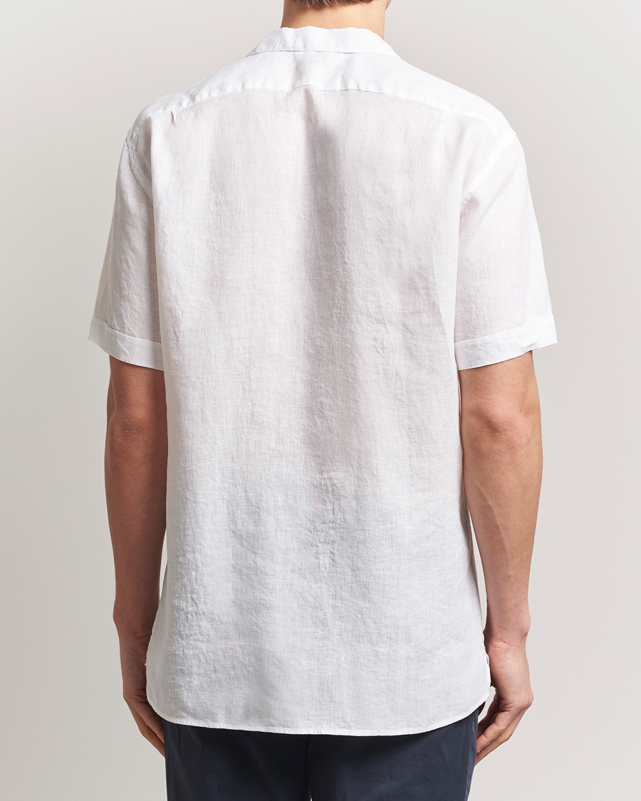 Hombres | Camisas | Stenströms | Short Sleeve Linen Shirt White