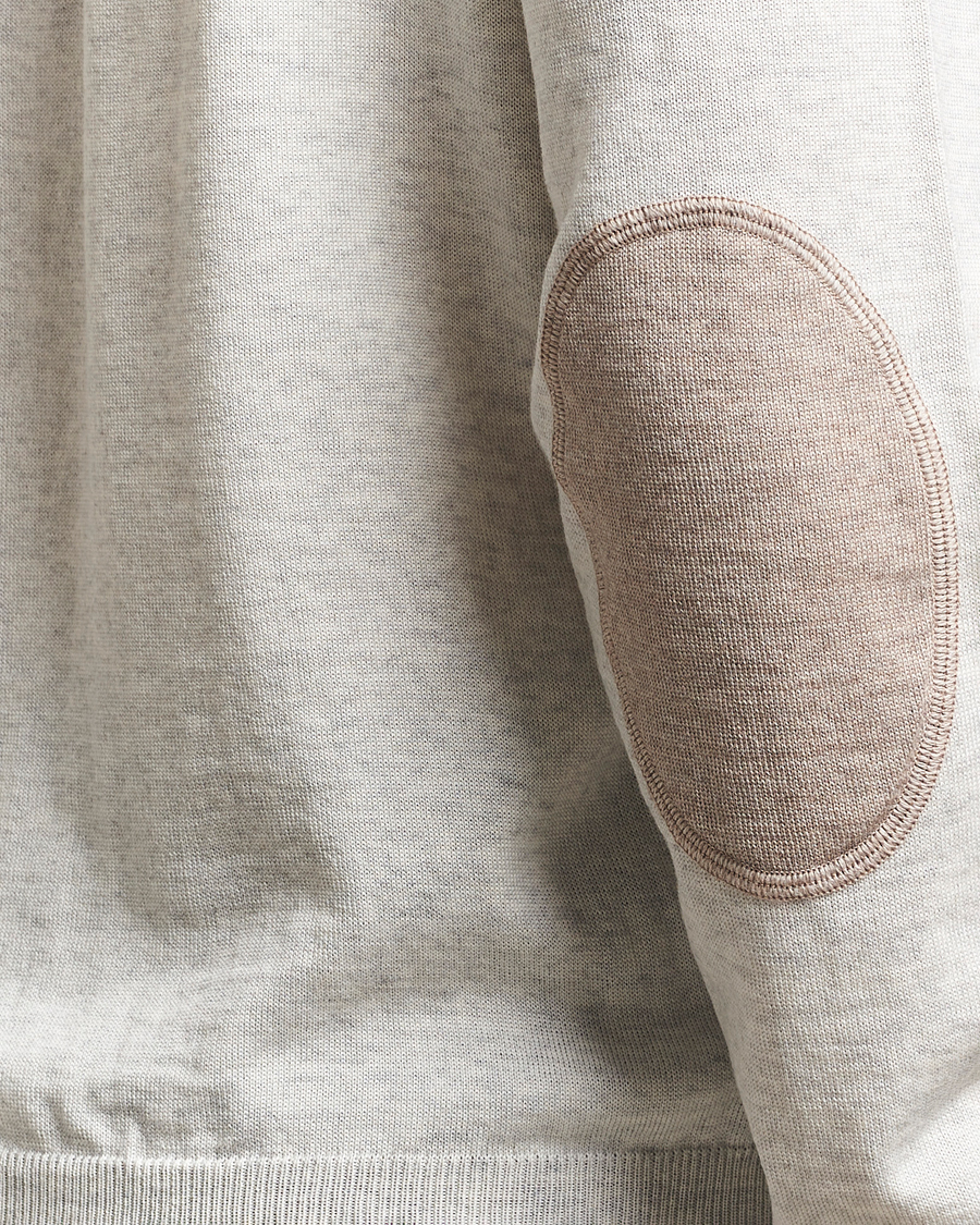 Hombres | Jerséis y prendas de punto | Stenströms | Merino Patch Crew Neck Grey