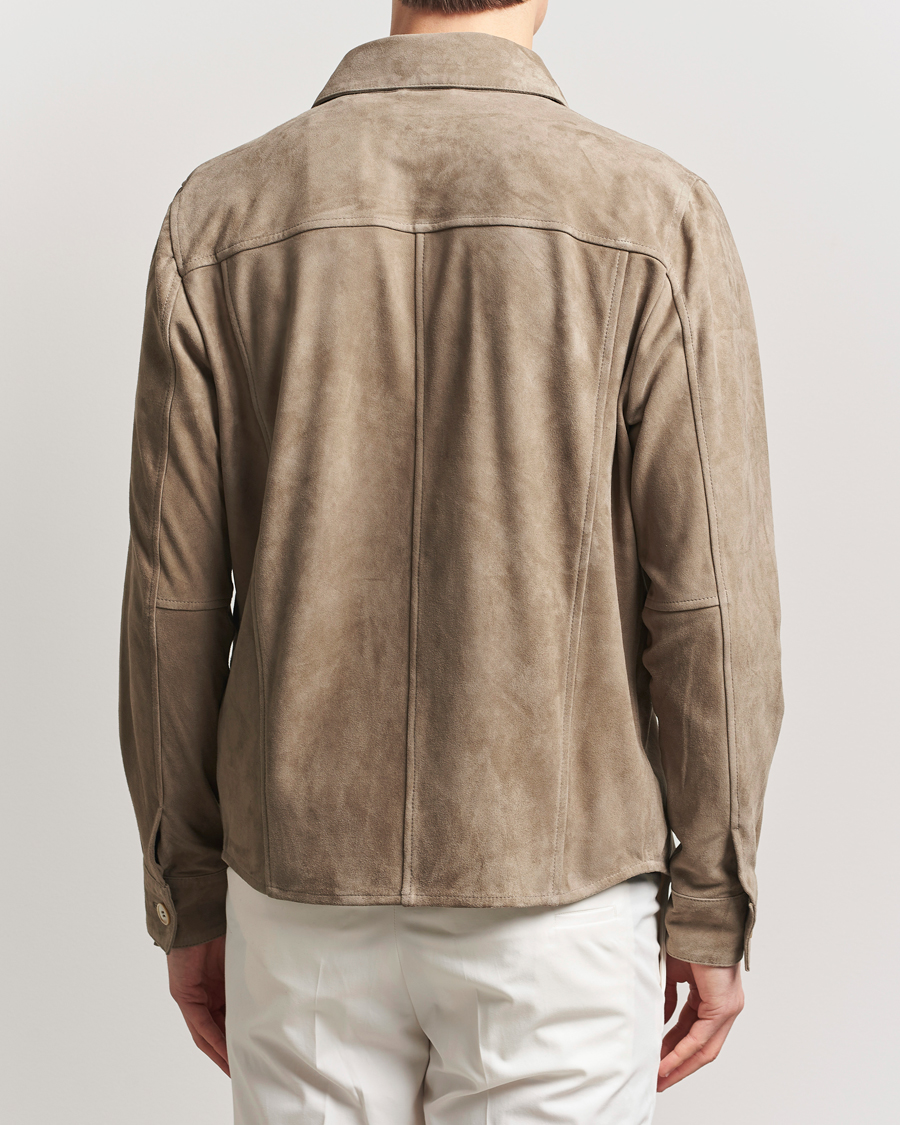 Hombres | Abrigos y chaquetas | Stenströms | Suede Overshirt Taupe
