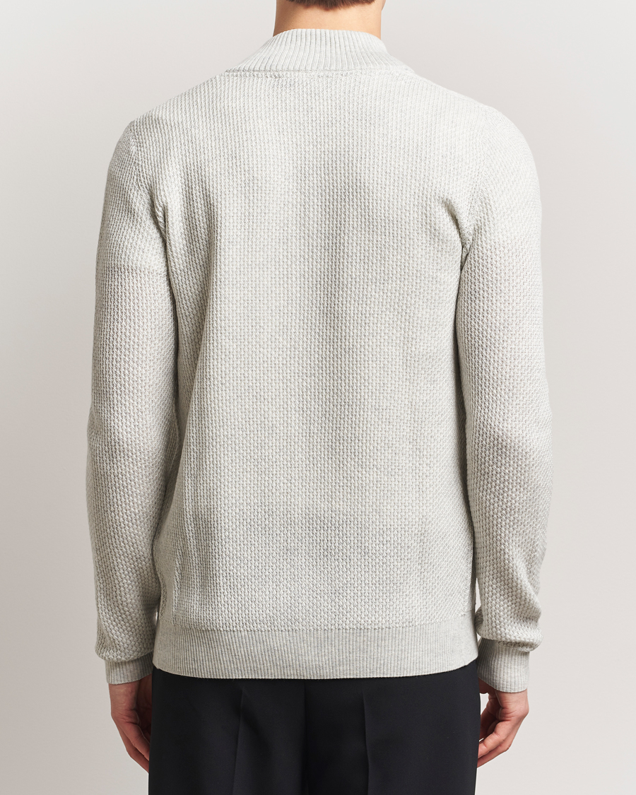 Hombres | Jerséis y prendas de punto | Stenströms | Knitted Textured Merino Cardigan Grey