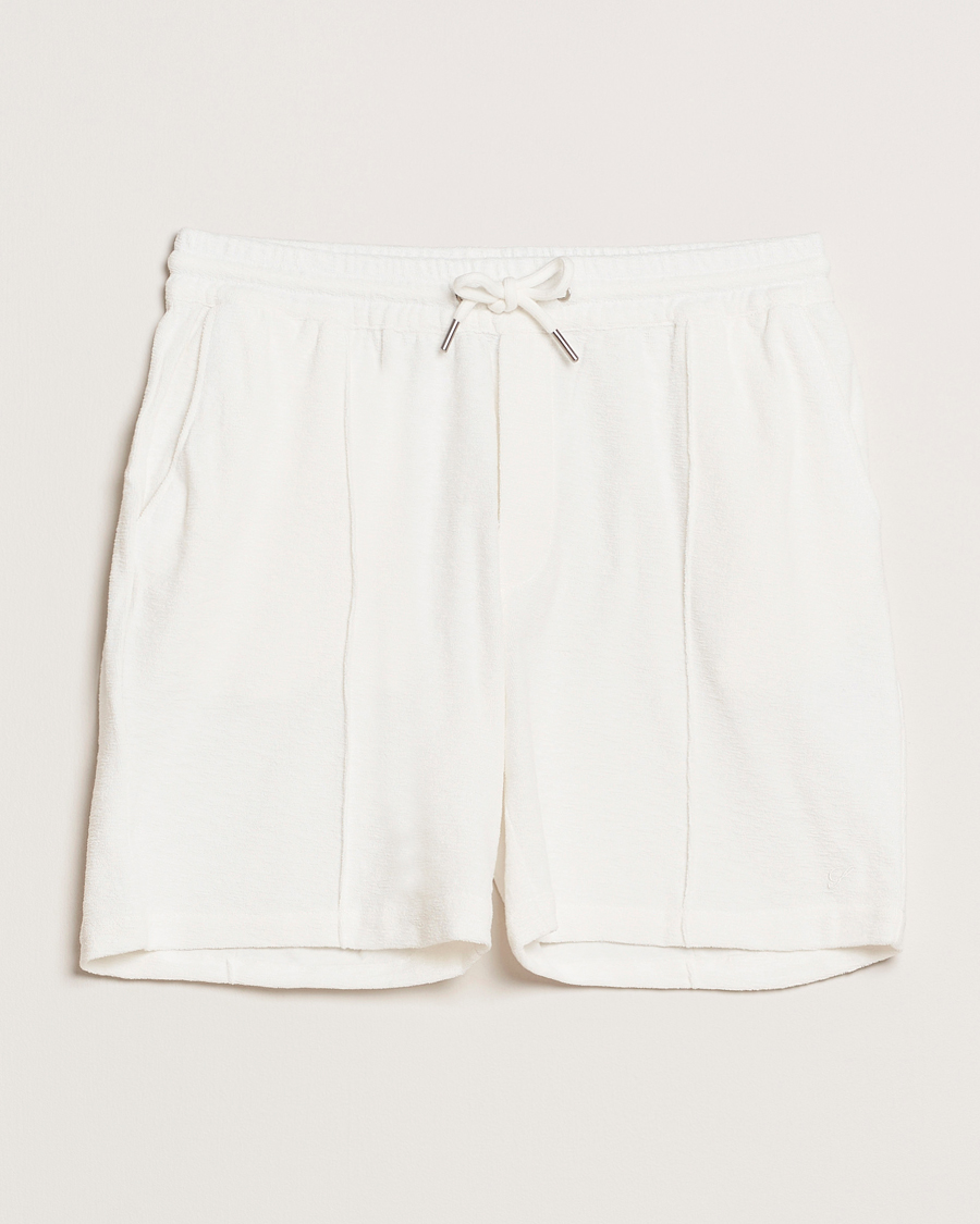 Hombres | Pantalones cortos | Stenströms | Terry Slub Cotton Shorts White
