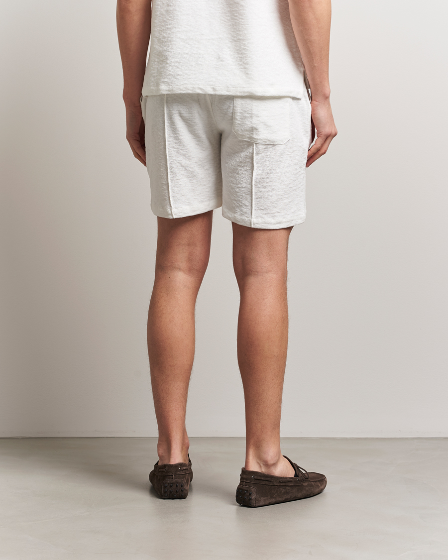 Hombres | Pantalones cortos | Stenströms | Terry Slub Cotton Shorts White