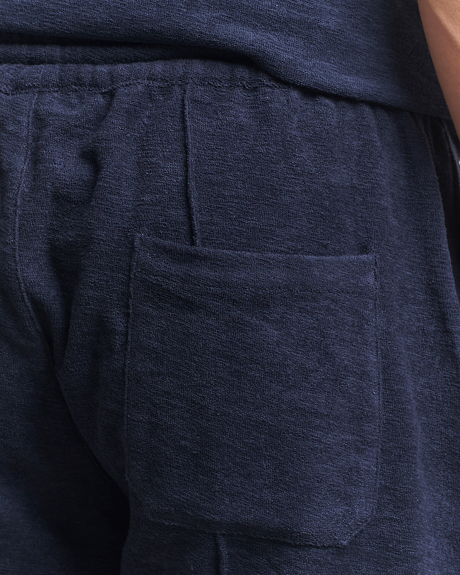Hombres | Pantalones cortos | Stenströms | Terry Slub Cotton Shorts Navy