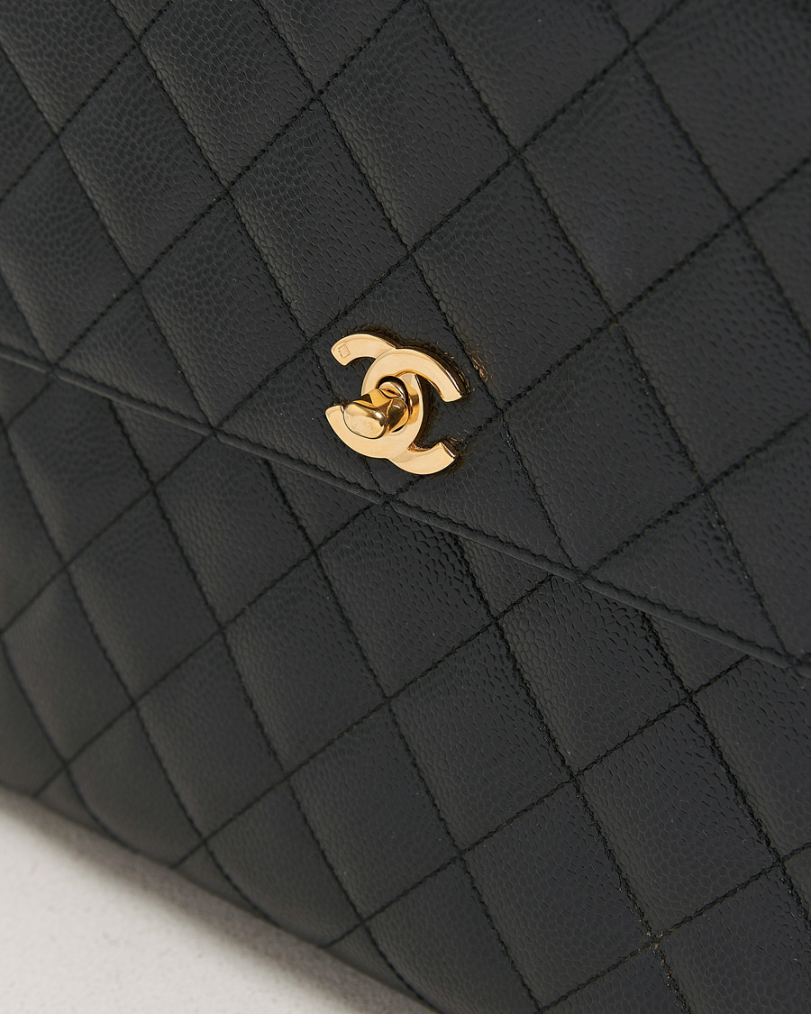 Hombres | Chanel Pre-Owned Kelly Top Handle Bag Black Caviar | Chanel Pre-Owned | Kelly Top Handle Bag Black Caviar