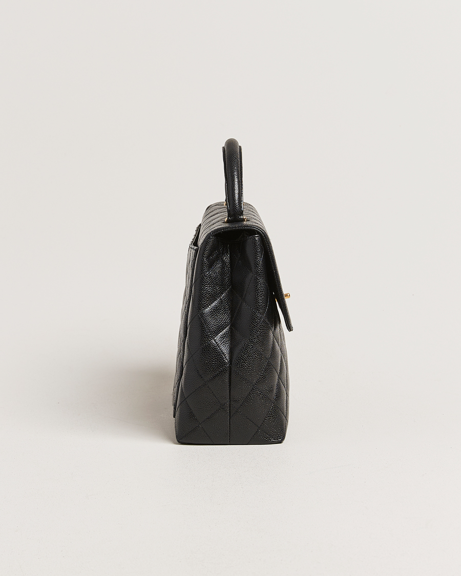 Hombres | Chanel Pre-Owned Kelly Top Handle Bag Black Caviar | Chanel Pre-Owned | Kelly Top Handle Bag Black Caviar