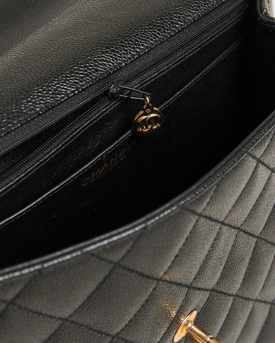 Hombres | Chanel Pre-Owned Kelly Top Handle Bag Black Caviar | Chanel Pre-Owned | Kelly Top Handle Bag Black Caviar