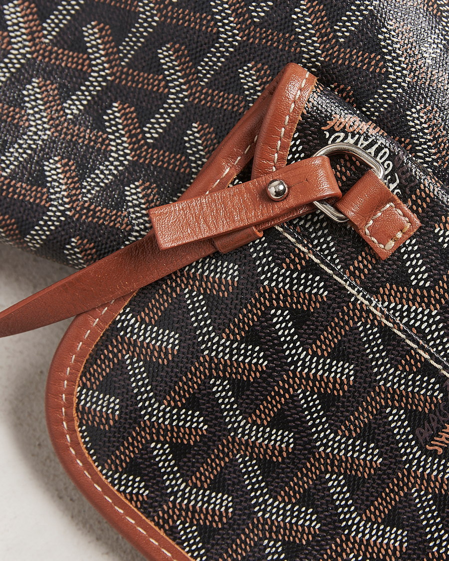 Hombres | Goyard Pre-Owned Saint Louis PM Coated Canvas Tote Bag Brown | Goyard Pre-Owned | Saint Louis PM Coated Canvas Tote Bag Brown