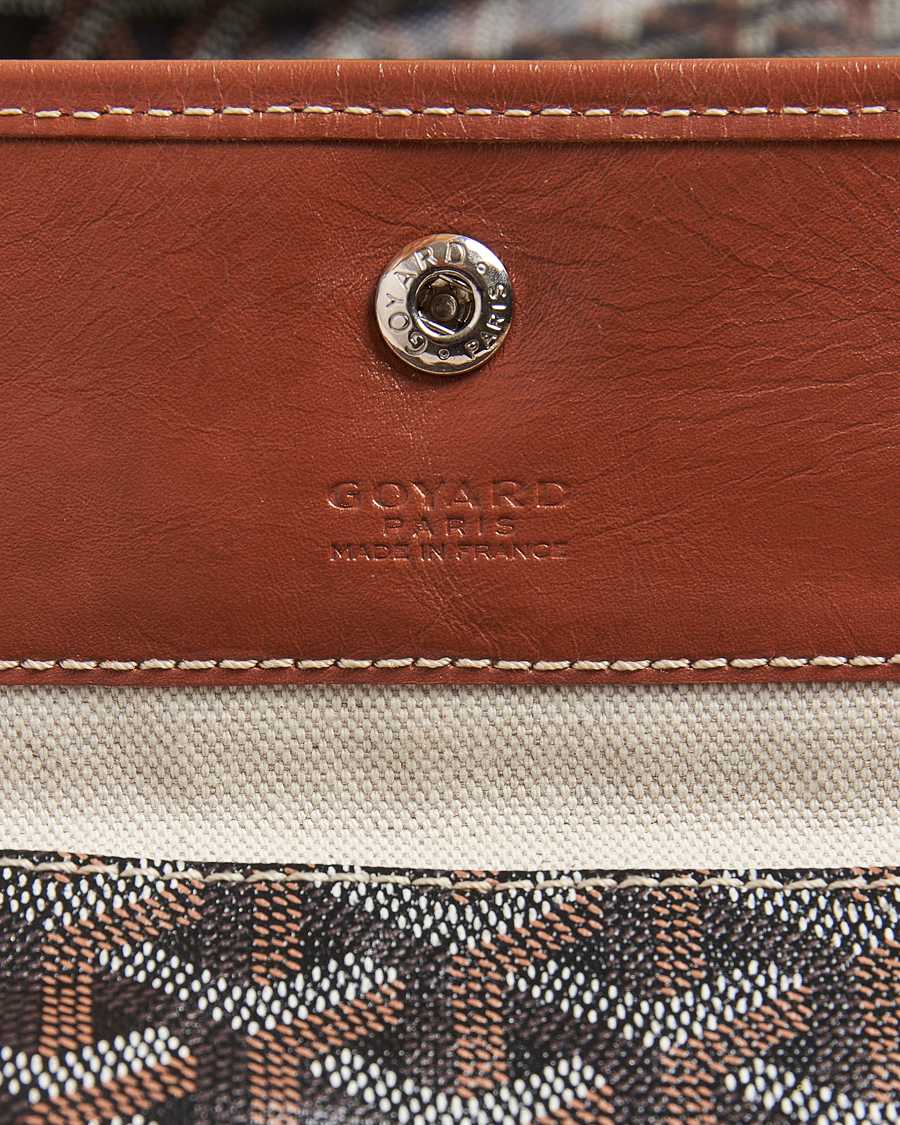 Hombres | Goyard Pre-Owned Saint Louis PM Coated Canvas Tote Bag Brown | Goyard Pre-Owned | Saint Louis PM Coated Canvas Tote Bag Brown