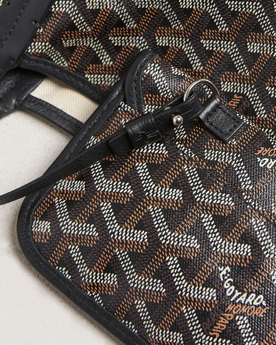 Hombres | Goyard Pre-Owned Saint Louis PM Coated Canvas Tote Bag Black | Goyard Pre-Owned | Saint Louis PM Coated Canvas Tote Bag Black