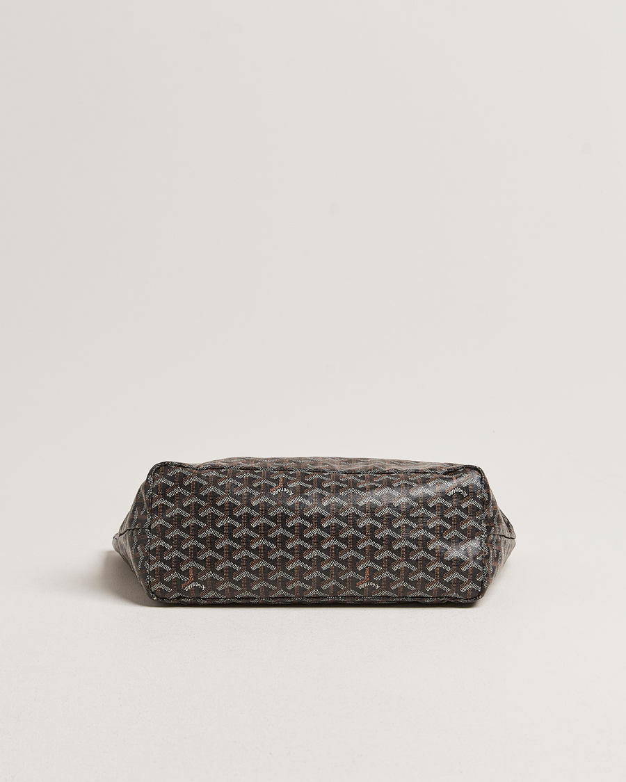 Hombres | Goyard Pre-Owned Saint Louis PM Coated Canvas Tote Bag Black | Goyard Pre-Owned | Saint Louis PM Coated Canvas Tote Bag Black