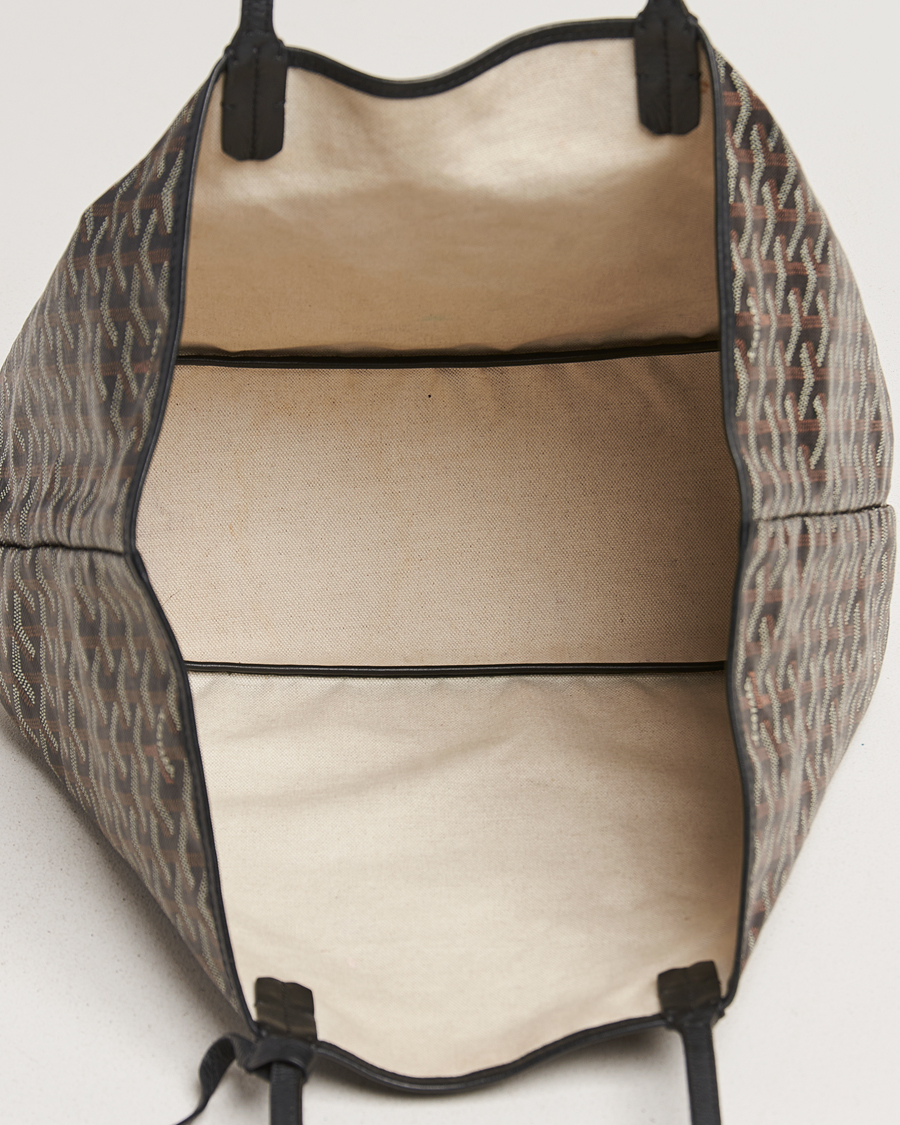 Hombres | Goyard Pre-Owned Saint Louis PM Coated Canvas Tote Bag Black | Goyard Pre-Owned | Saint Louis PM Coated Canvas Tote Bag Black