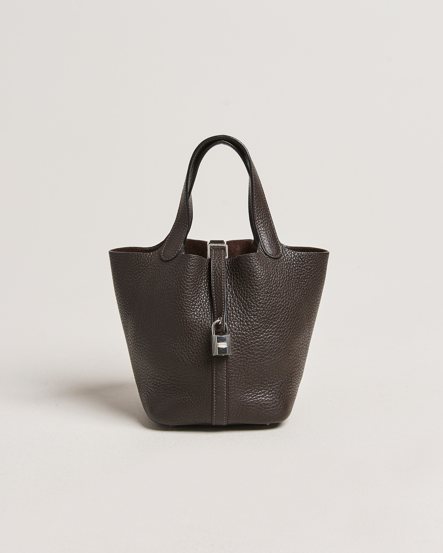 Hombres | Hermès Pre-Owned Picotin Lock 18 Taurillon Chocolate | Hermès Pre-Owned | Picotin Lock 18 Taurillon Chocolate