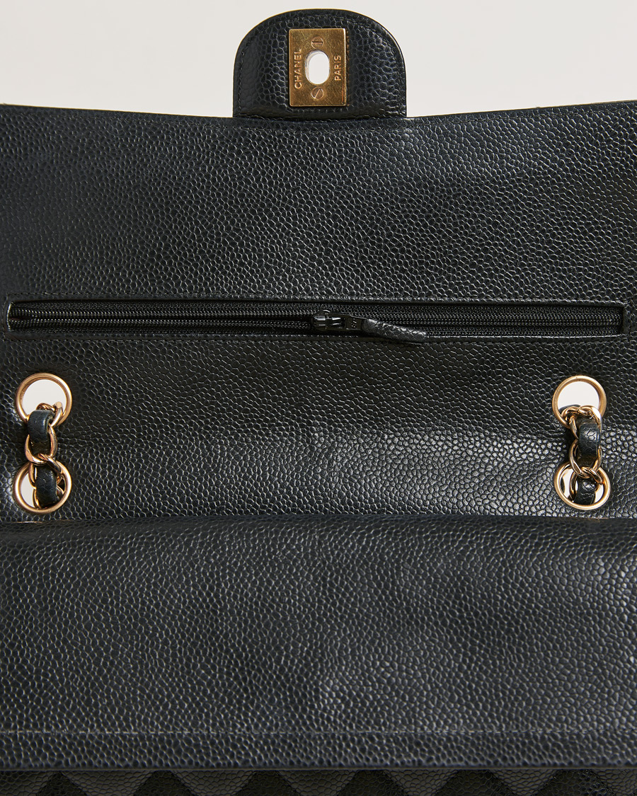 Hombres | Chanel Pre-Owned Classic Medium Double Flap Bag Black Caviar | Chanel Pre-Owned | Classic Medium Double Flap Bag Black Caviar