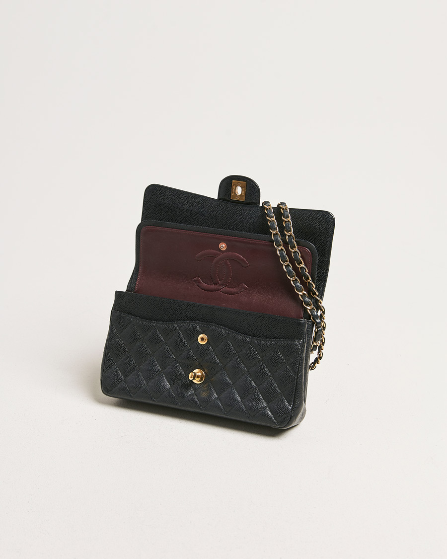 Hombres | Chanel Pre-Owned Classic Medium Double Flap Bag Black Caviar | Chanel Pre-Owned | Classic Medium Double Flap Bag Black Caviar