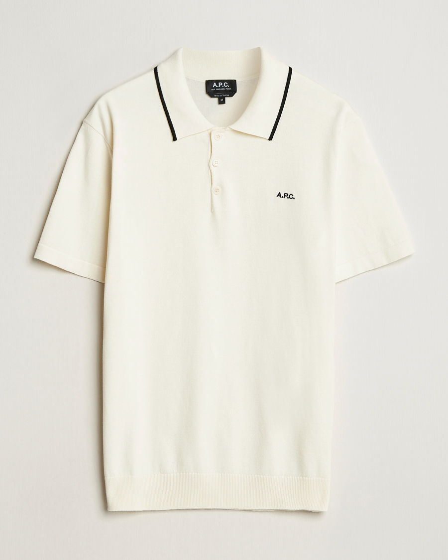 Hombres | Polos | A.P.C. | Fynn Knitted Polo White