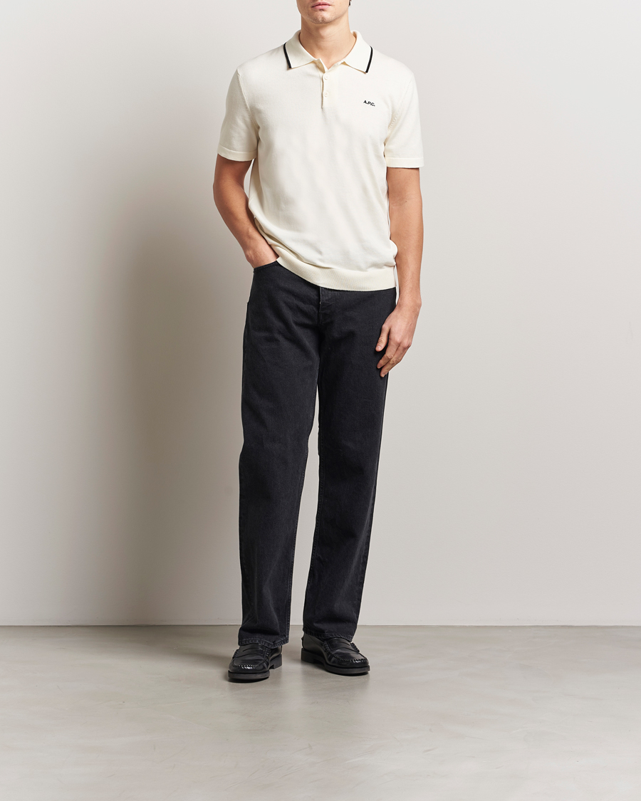 Hombres | Polos | A.P.C. | Fynn Knitted Polo White