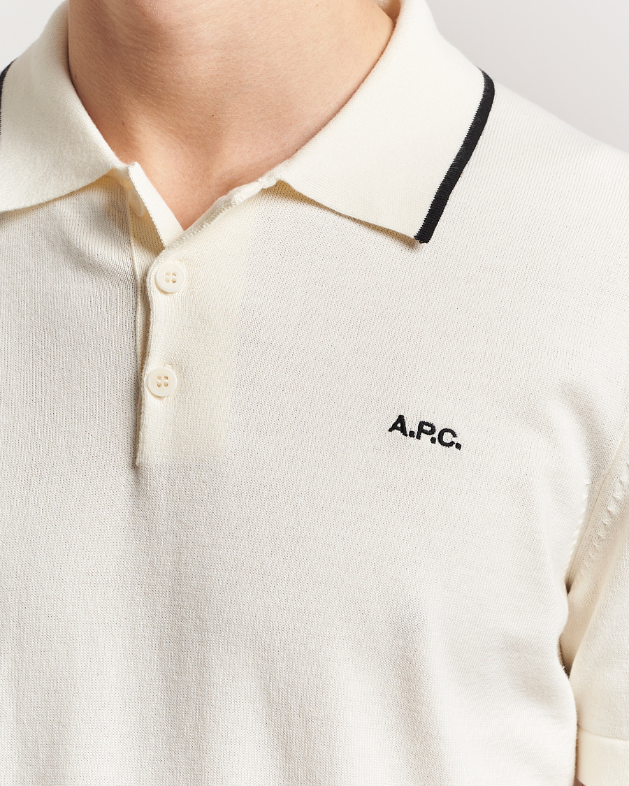 Hombres | Polos | A.P.C. | Fynn Knitted Polo White