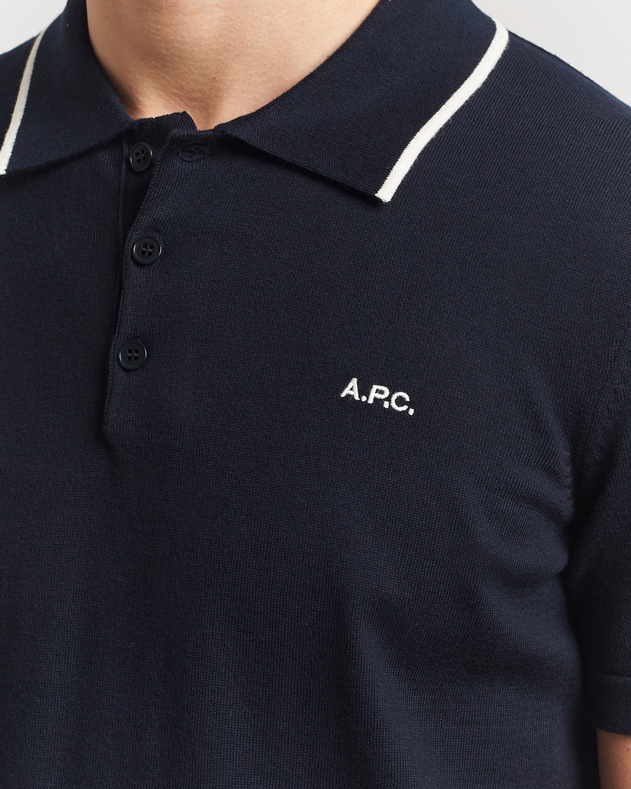 Hombres | Polos | A.P.C. | Fynn Knitted Polo Marine
