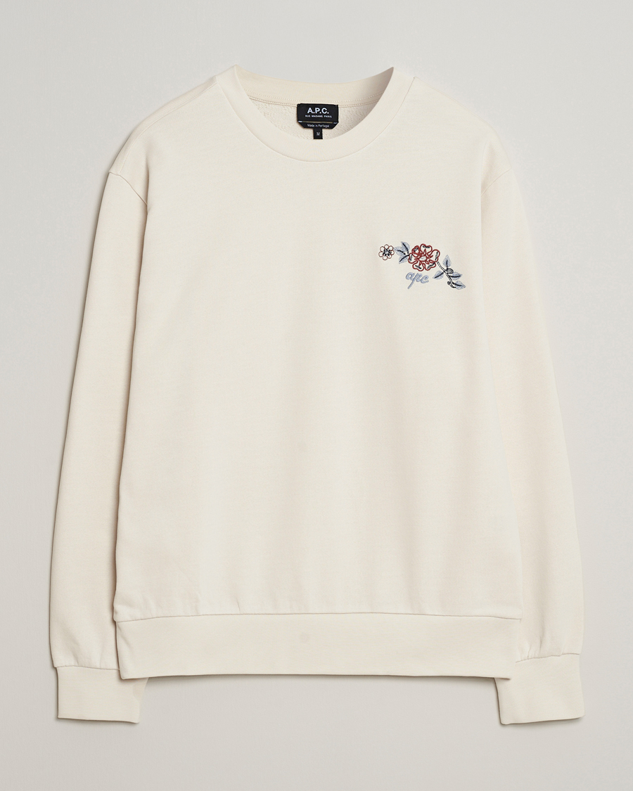 Hombres | Jerséis y prendas de punto | A.P.C. | Tyle Embroidered Sweatshirt Ecru