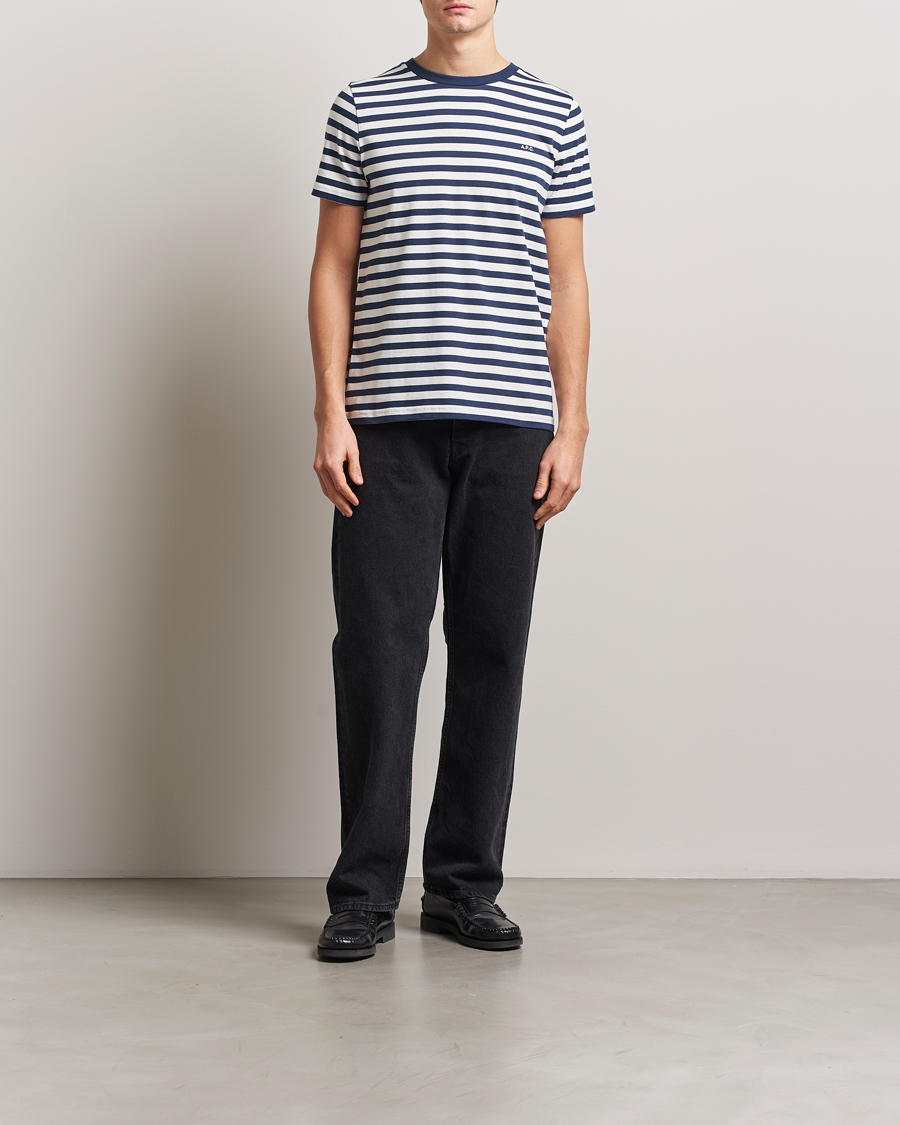 Hombres | Camisetas | A.P.C. | Striped T-Shirt Navy/White