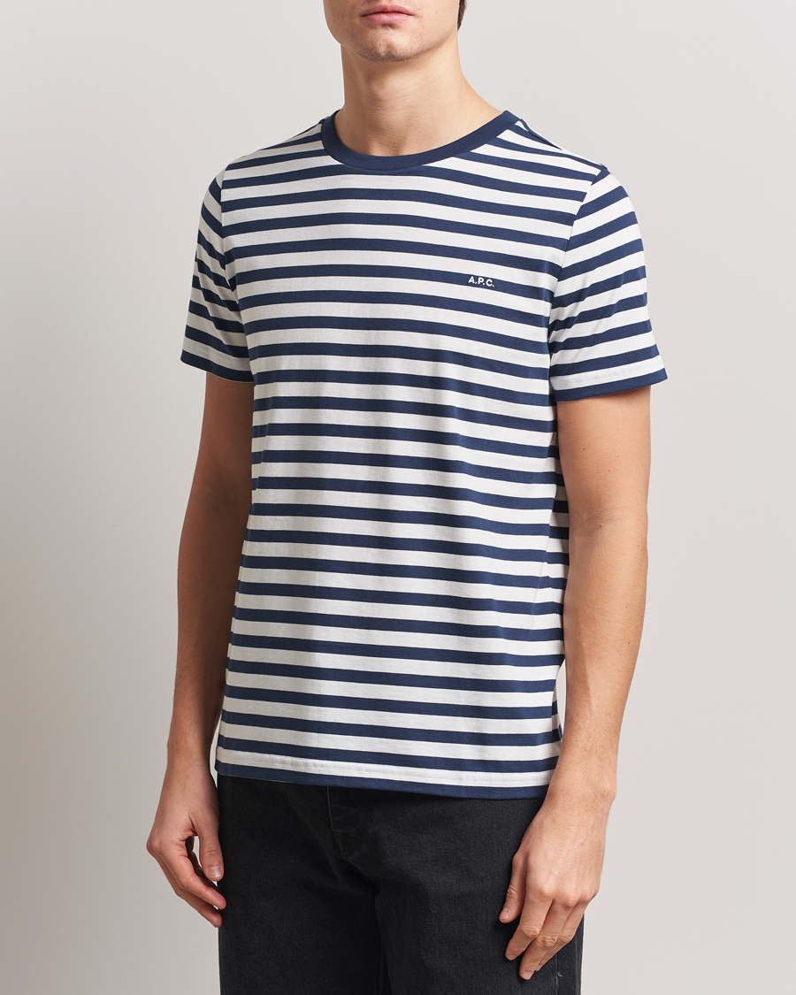 Hombres | Camisetas | A.P.C. | Striped T-Shirt Navy/White