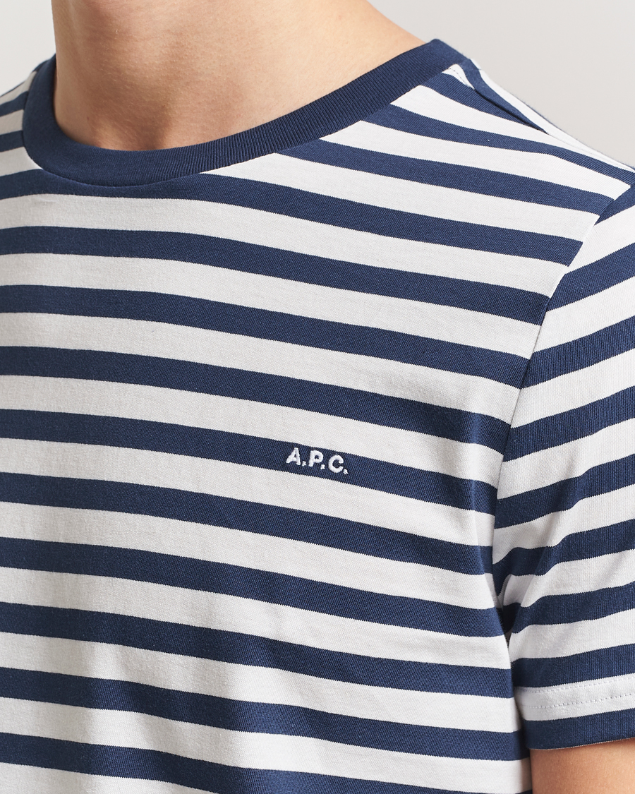 Hombres | Camisetas | A.P.C. | Striped T-Shirt Navy/White