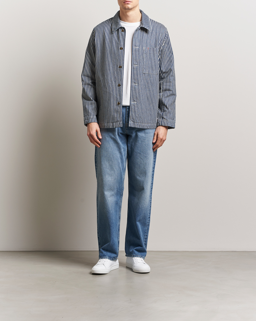 Hombres | Camisas | A.P.C. | Raphael Hickory Striped Overshirt Blue/White