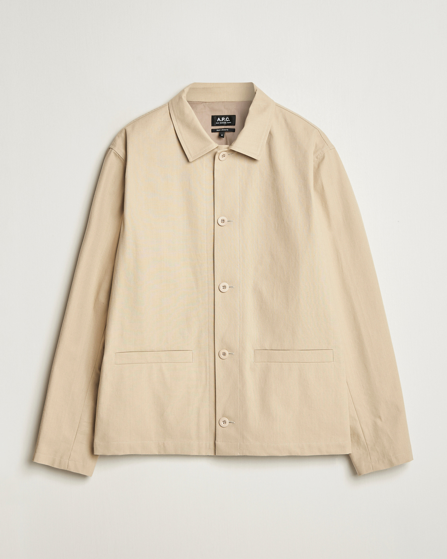 Hombres | Abrigos y chaquetas | A.P.C. | Rodney Textured Cotton Overshirt Beige