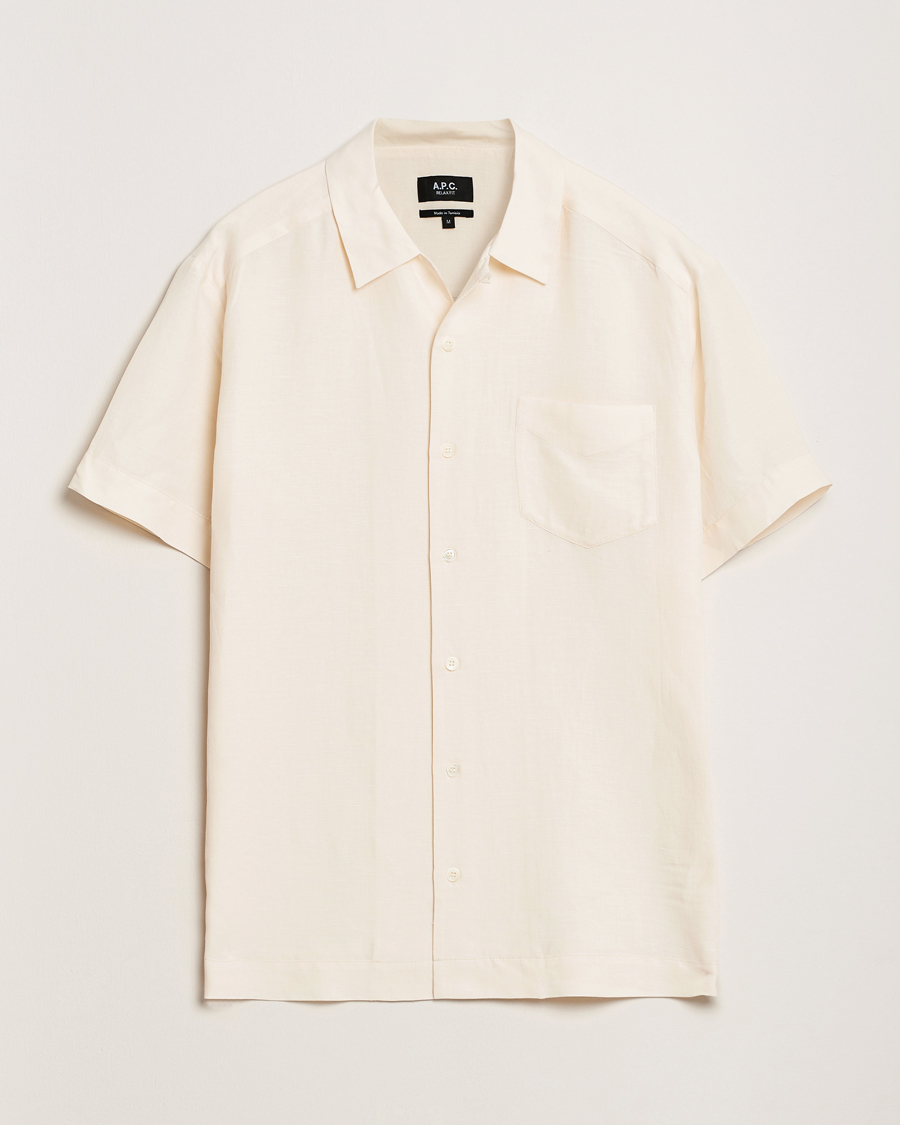 Hombres | Camisas | A.P.C. | Roy Woven Short Sleeve Shirt Ecru