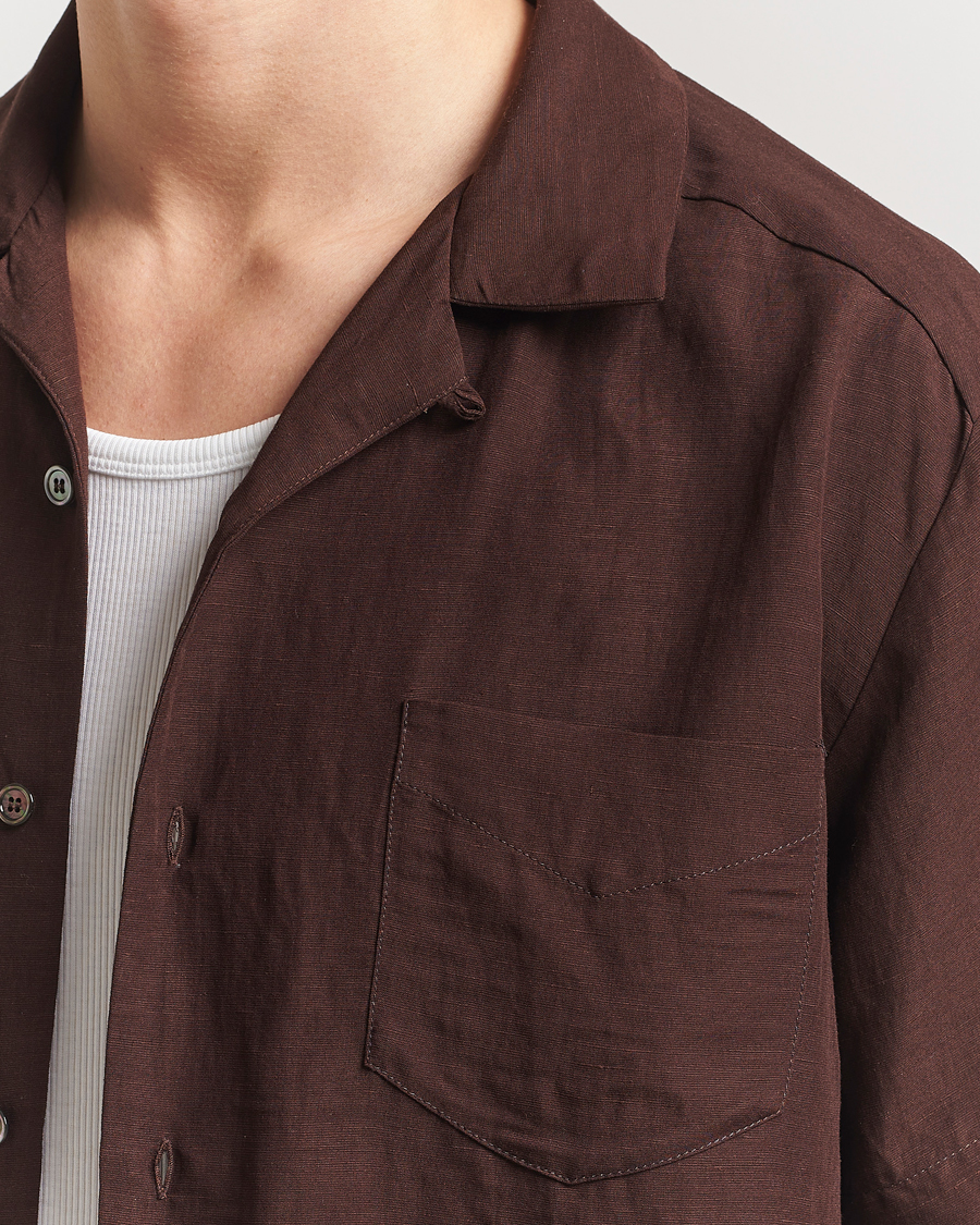 Hombres | Camisas | A.P.C. | Roy Woven Short Sleeve Shirt Brown