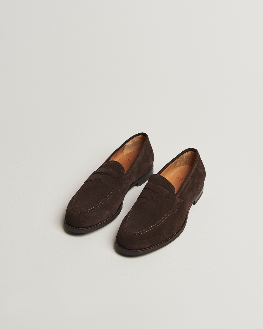 Hombres | Mocasines | Myrqvist | Stenhammar II Loafer Dark Brown Suede