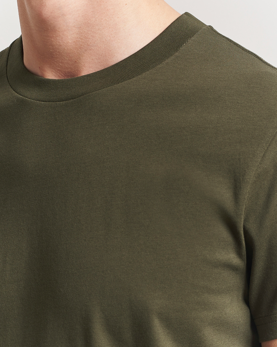 Hombres | Camisetas | Bread & Boxers | Crew Neck Regular T-Shirt Dark Army Green