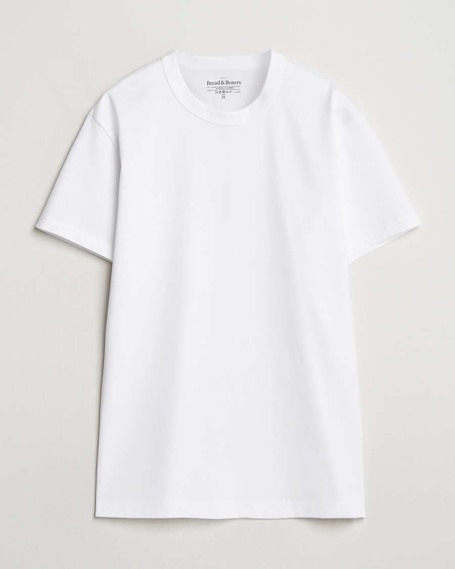 Hombres | Camisetas | Bread & Boxers | Pima Cotton Crew Neck T-Shirt White