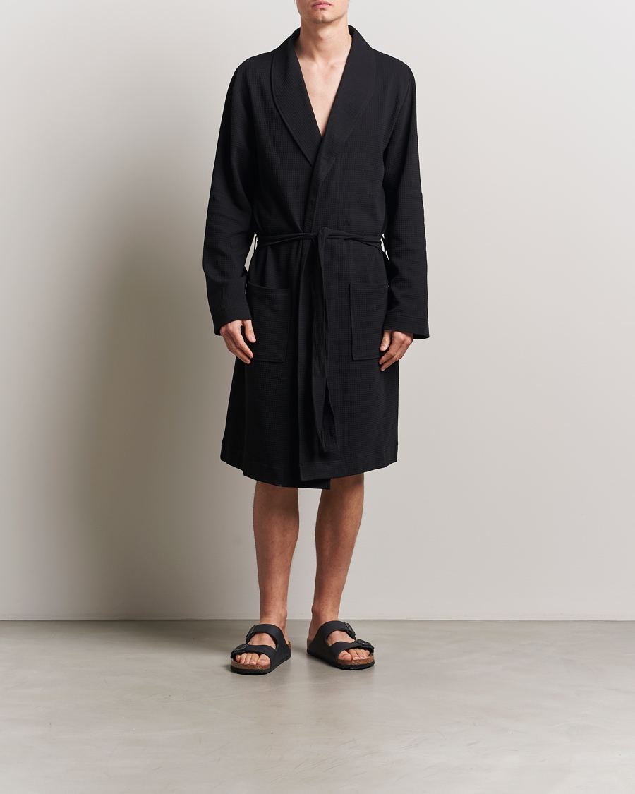 Hombres | Pijamas y batas | Bread & Boxers | Waffle Robe Black