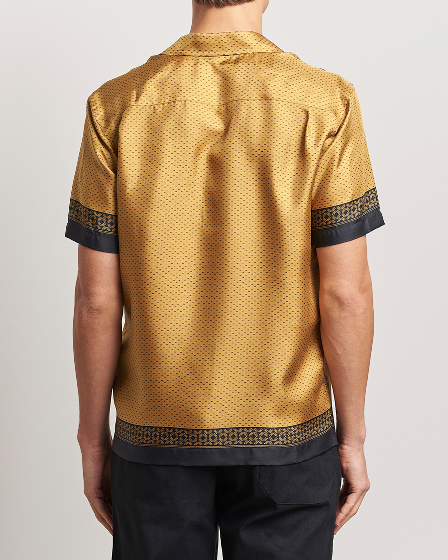 Hombres | Camisas | Orlebar Brown | Maitan Silk Gold Bullion Shirt Gold/Black