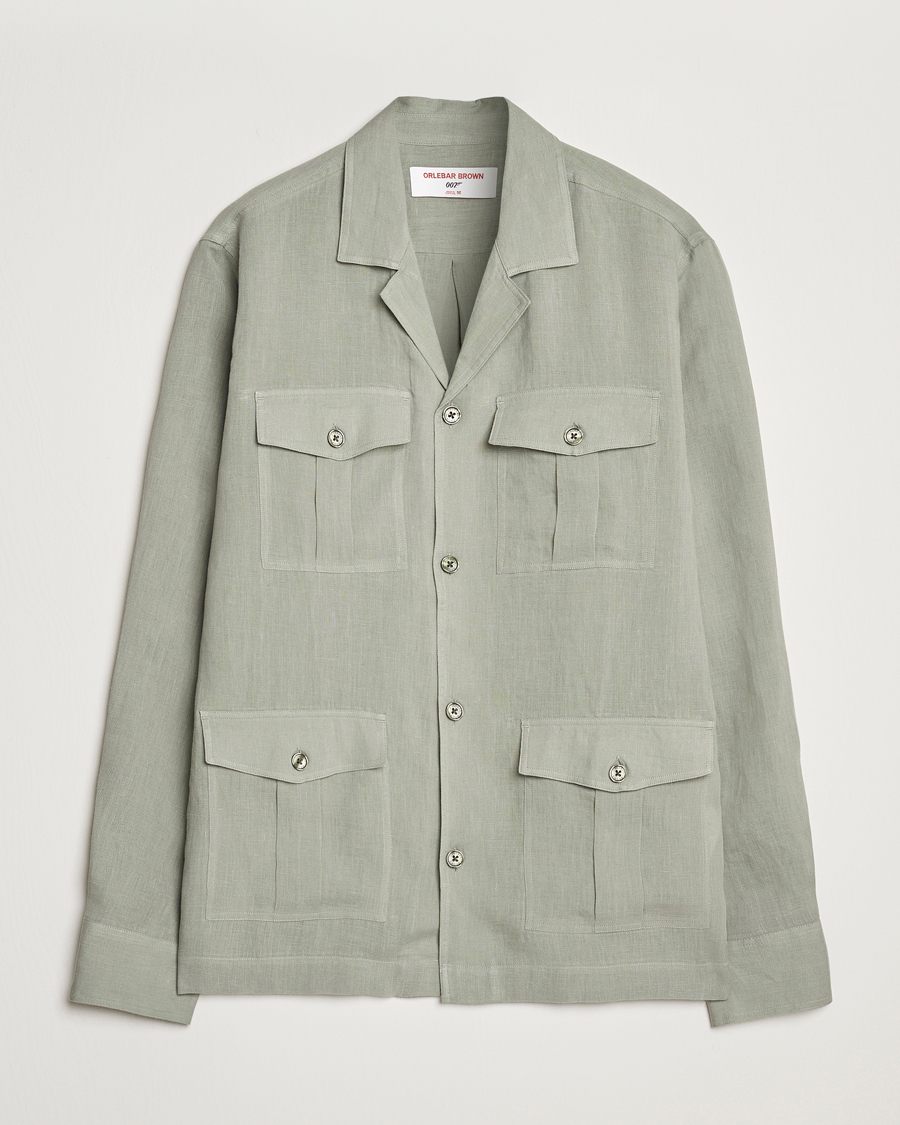 Hombres | Camisas | Orlebar Brown | Maitan Long Sleeve Golden Gun Shirt Penny Green