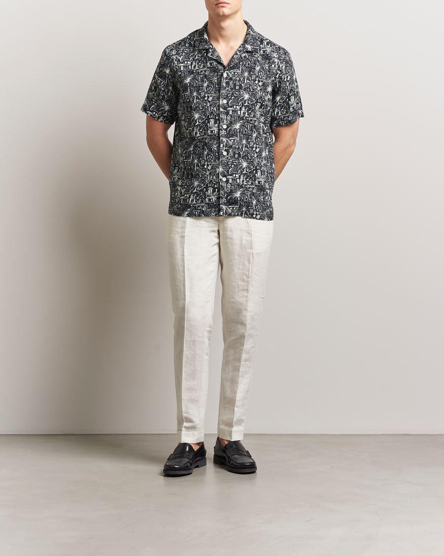 Hombres | Camisas | Eton | Resort Printed Short Sleeve Shirt Black
