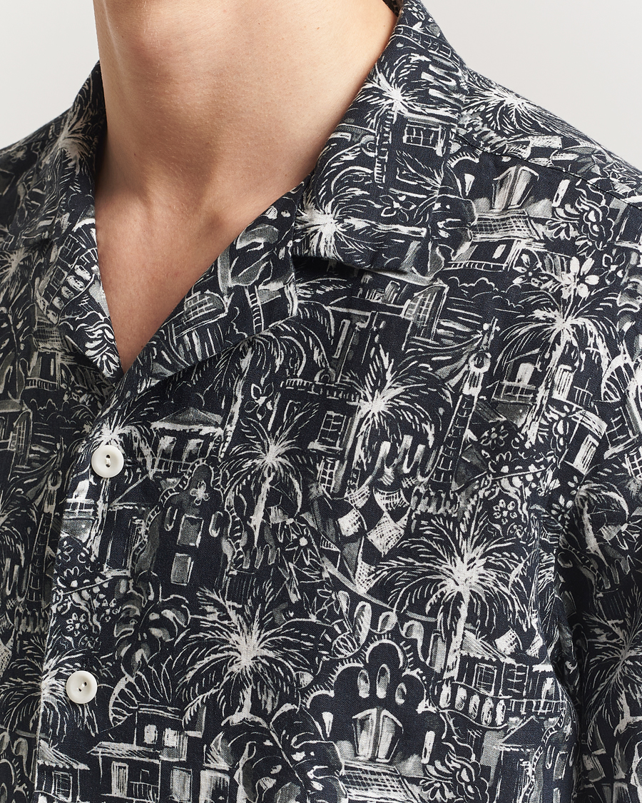 Hombres | Camisas | Eton | Resort Printed Short Sleeve Shirt Black