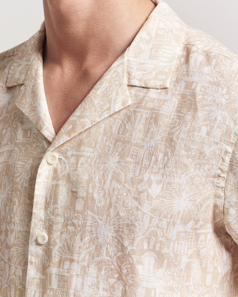 Hombres | Camisas | Eton | Resort Printed Short Sleeve Shirt Beige