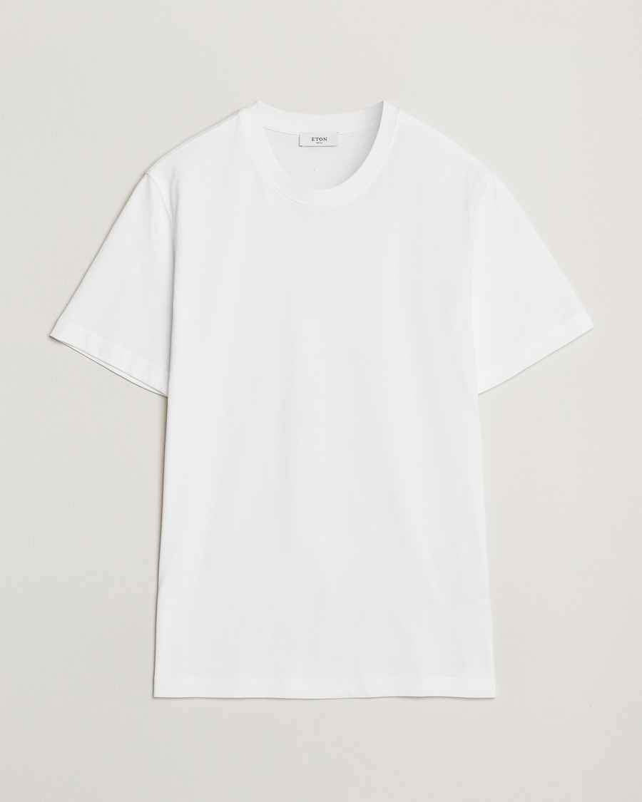 Hombres | Camisetas | Eton | Mercerized Jersey Crew Neck T-Shirt White