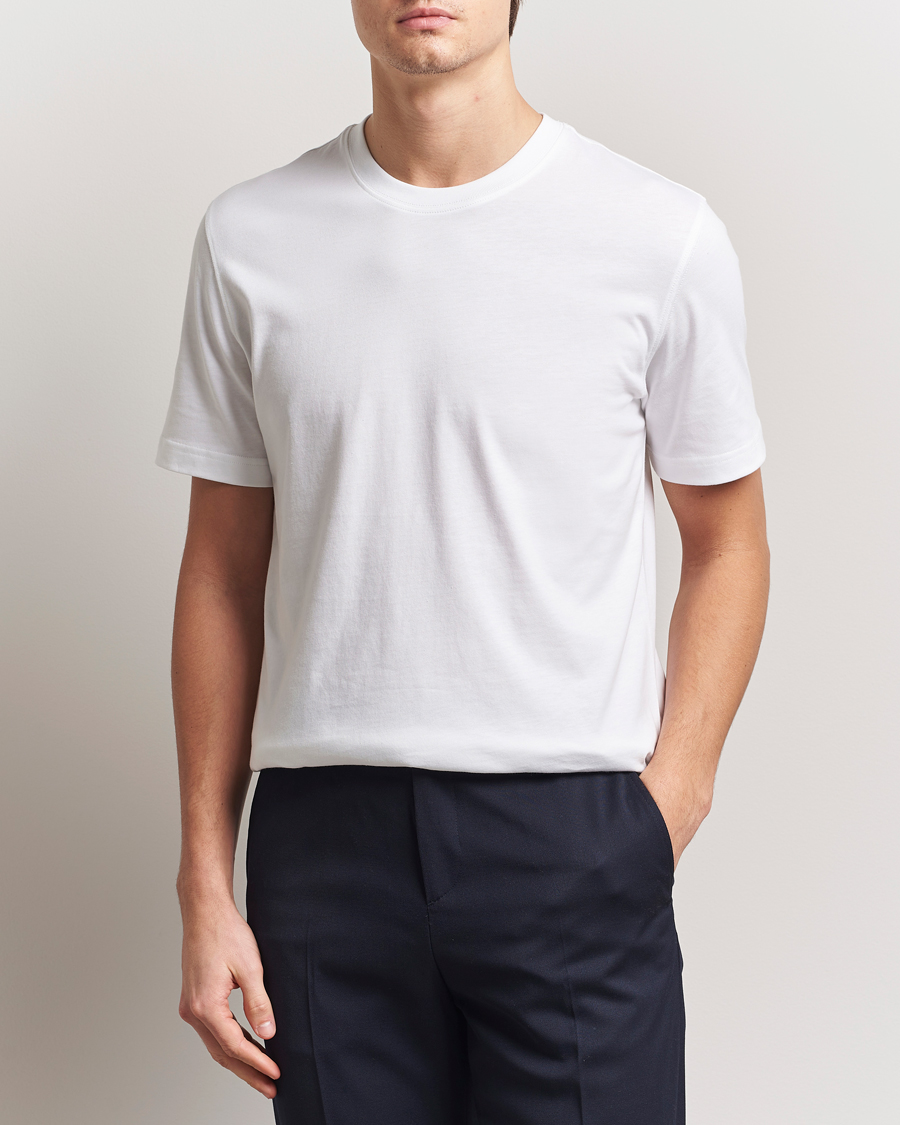 Hombres | Camisetas | Eton | Mercerized Jersey Crew Neck T-Shirt White