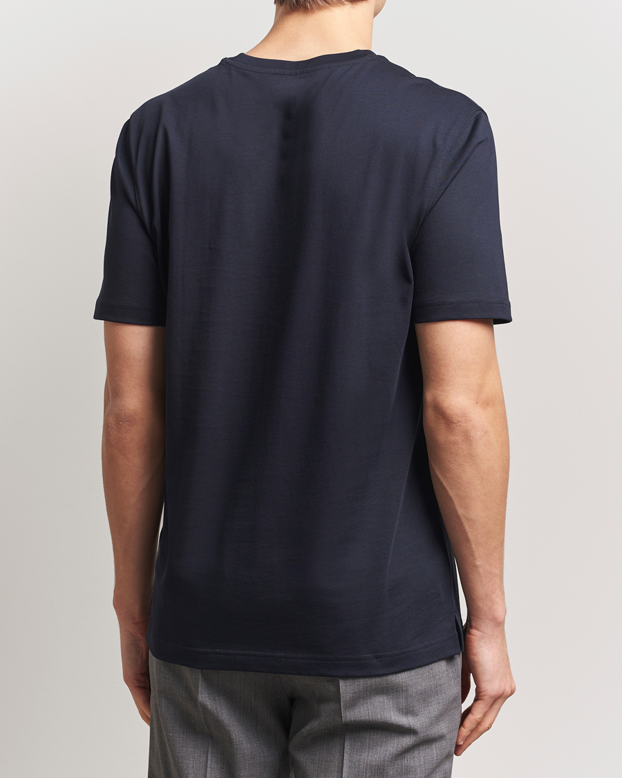 Hombres | Camisetas | Eton | Mercerized Jersey Crew Neck T-Shirt Navy Blue