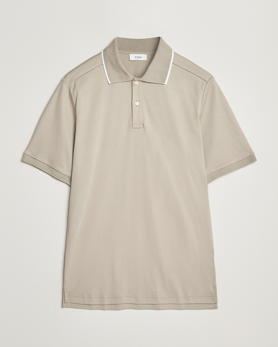 Hombres | Polos | Eton | Supima Cotton Interlock Polo Beige