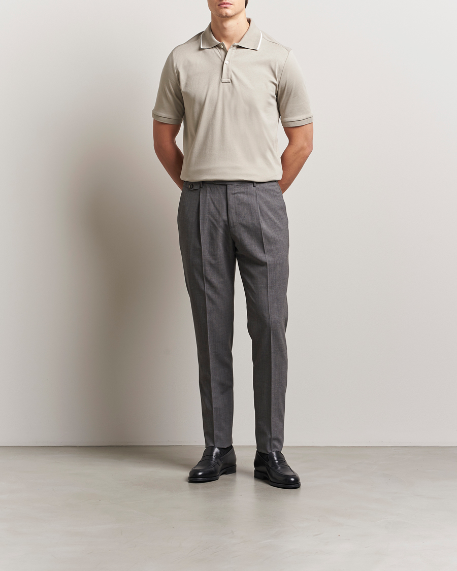Hombres | Polos | Eton | Supima Cotton Interlock Polo Beige