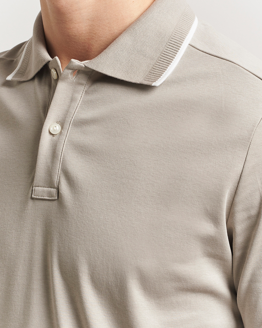 Hombres | Polos | Eton | Supima Cotton Interlock Polo Beige